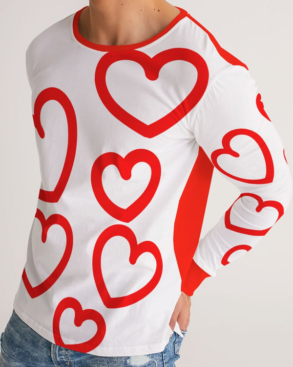 V-DAY Red Hearts Men's Long Sleeve Tee