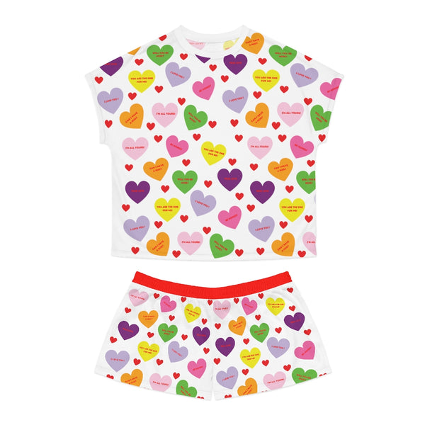 Sweet Tart Hearts Ladies Short Pajama Set