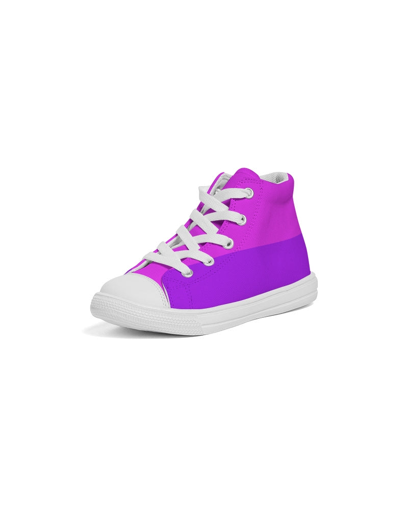 Solid Hot Pink Kids High top Canvas Shoe