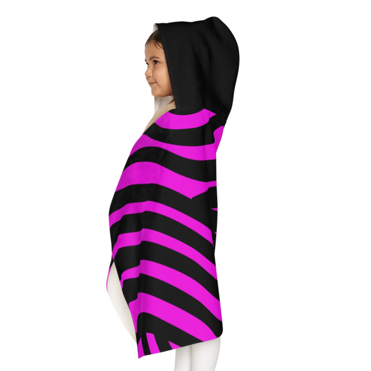 Zebra Pink Girls Hooded Towel