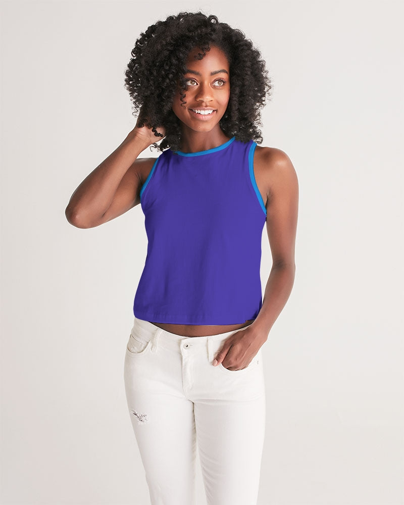 Blue Turqu Ladies Cropped Tank