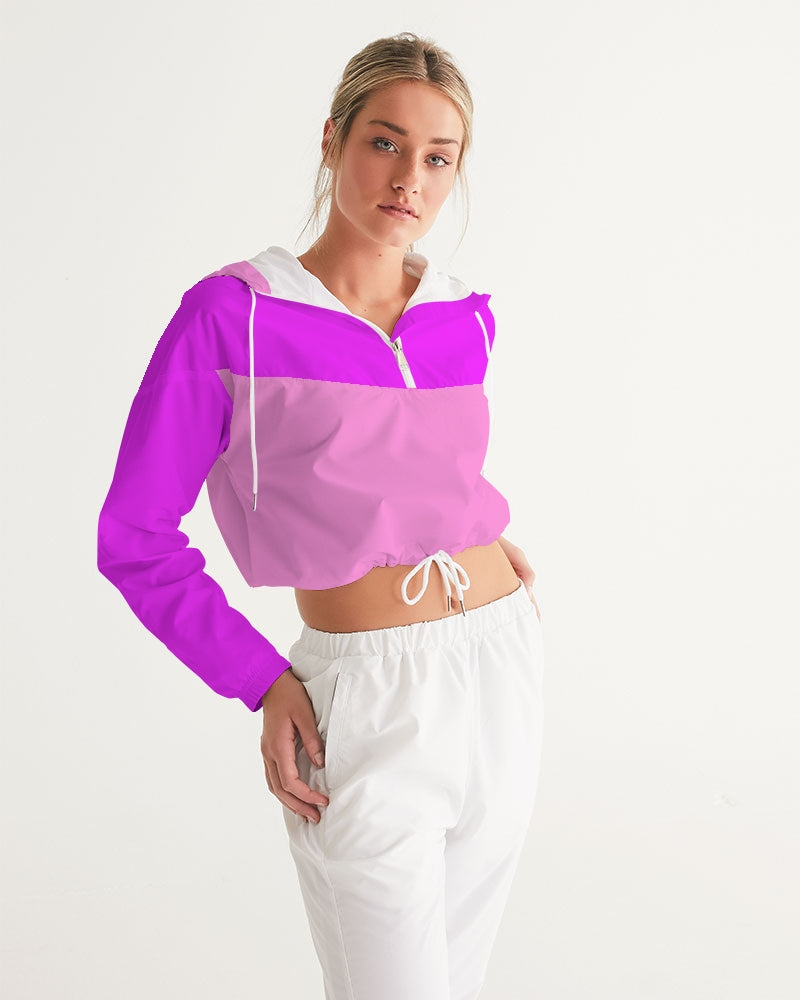 Pink Pink Ladies Cropped Windbreaker