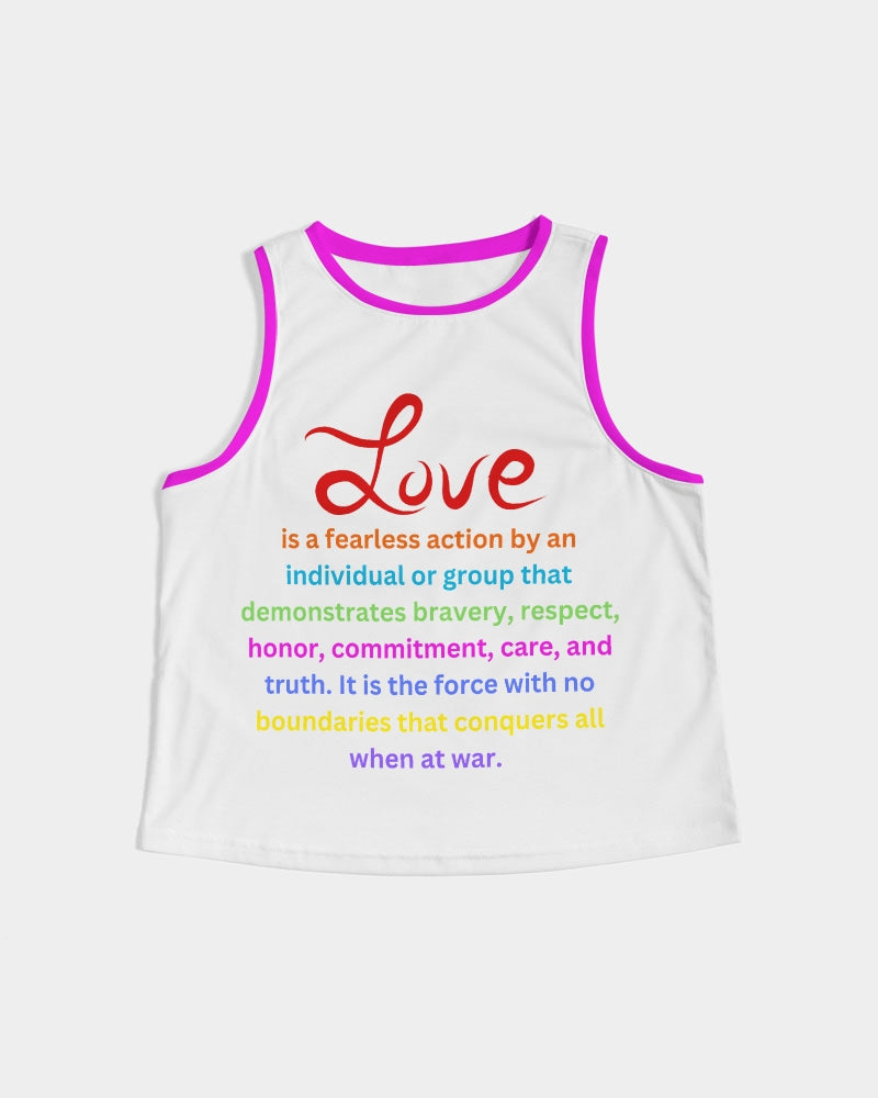 LOVE IS Ladies Cropped Tank