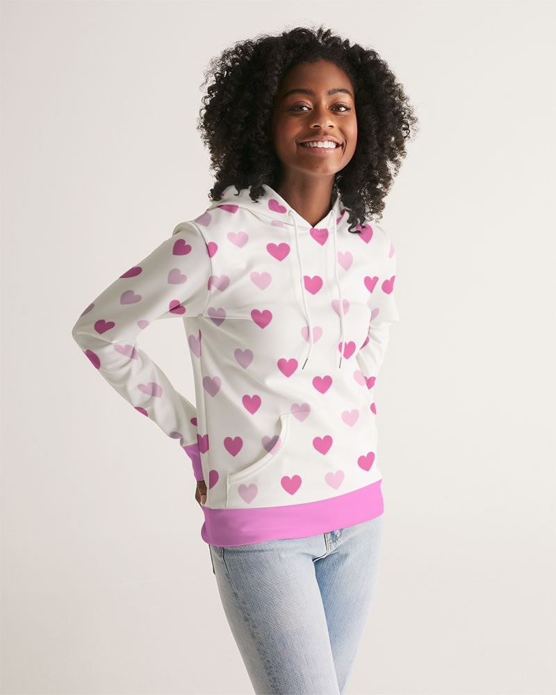 Pink Hearts Ladies Hoodie - 0