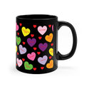 Valentine's Sweet Tart Heart Black Coffee Mug, 11oz