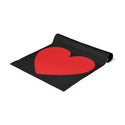 Big Red Heart Black Table Runner