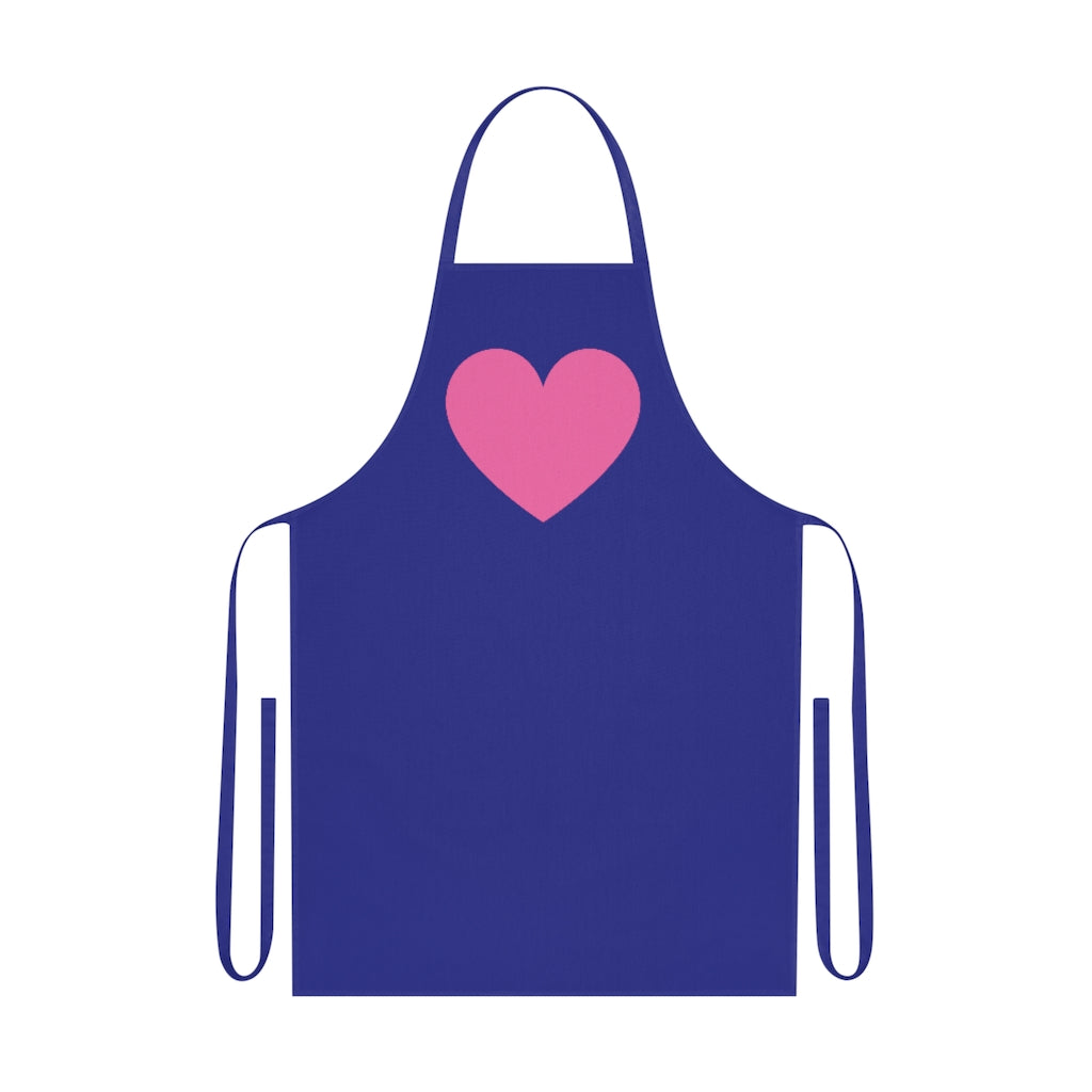 Buy royal-blue Pink Hearts 100% Cotton Apron