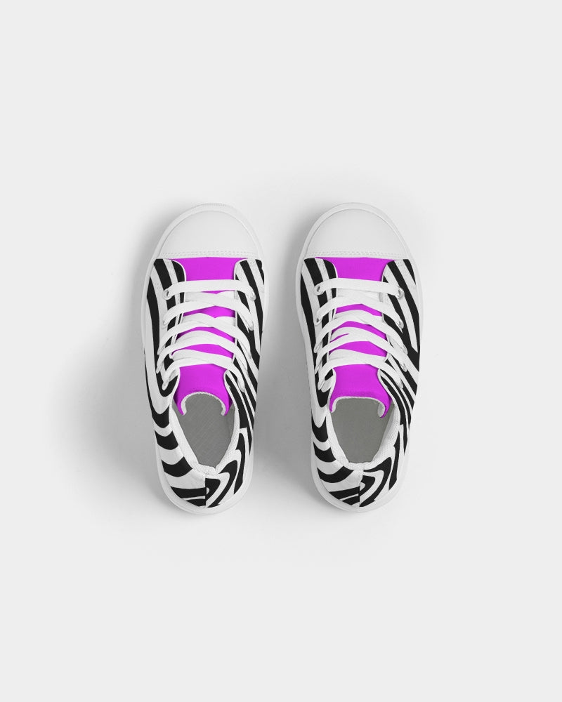 Zebra Hot Pink Girls Hightop Canvas Shoe