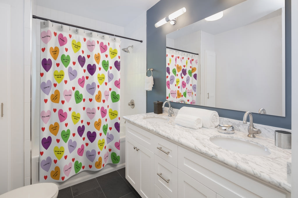 Sweet Tart Hearts Shower Curtain