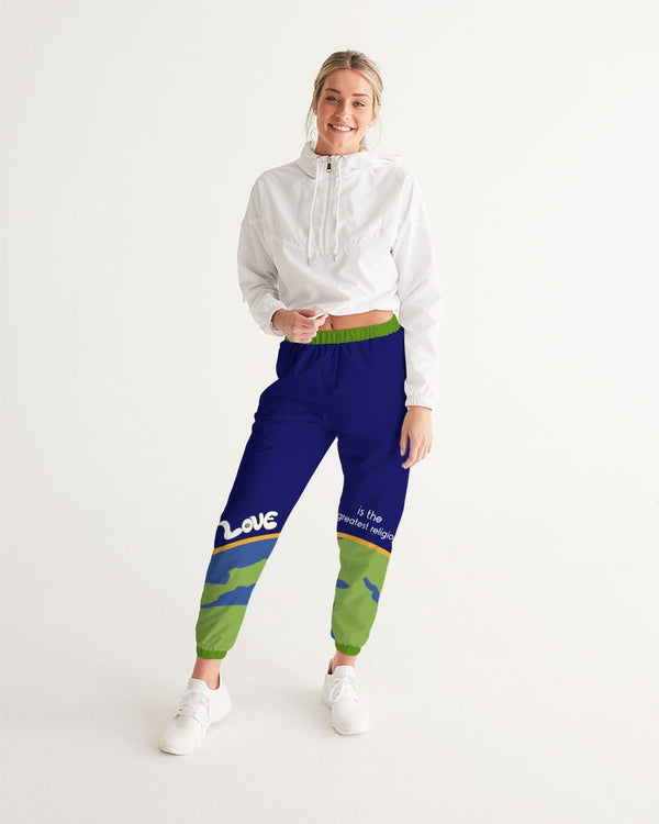 Love Is The Greatest Religion Ladies Blue Track Pants
