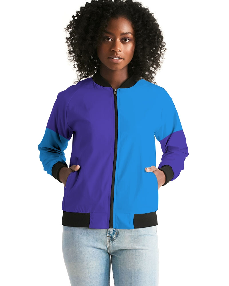 Blue Turqu Ladies Bomber Jacket