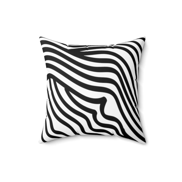 Zebra Hot Pink Faux Suede Square Pillow