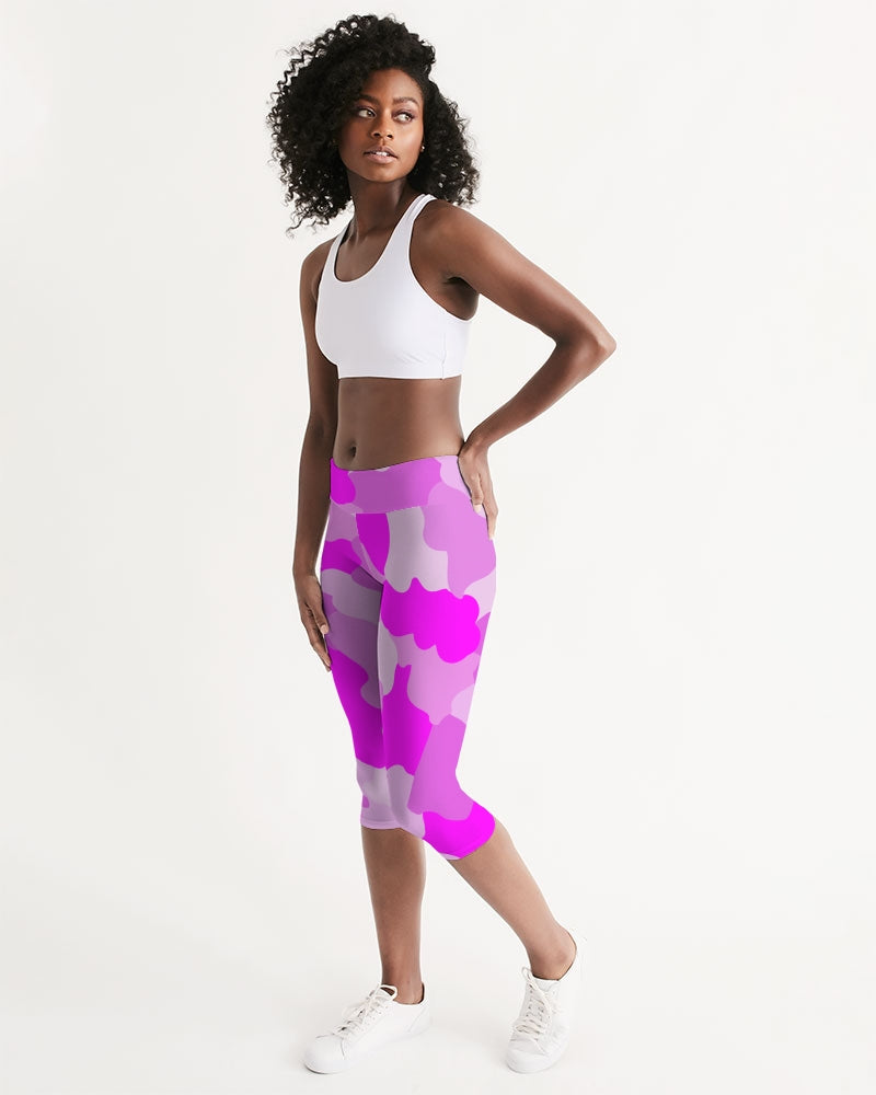 Pink Fusion Ladies Mid-Rise Capri