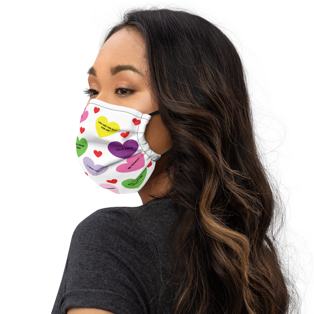 Valentine's Sweet Tart Hearts Premium face mask