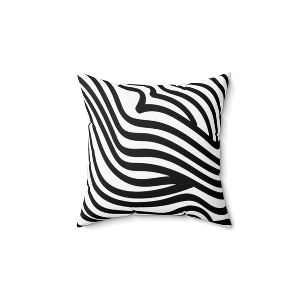 Faux Suede Zebra Print Square Pillow