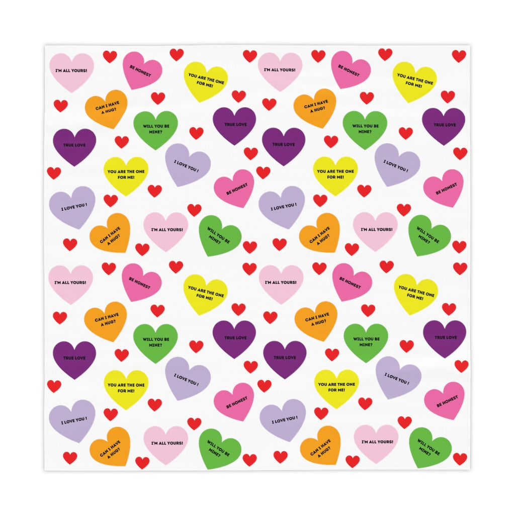 Valentine's Sweet Tart Hearts Table Cloth - 0