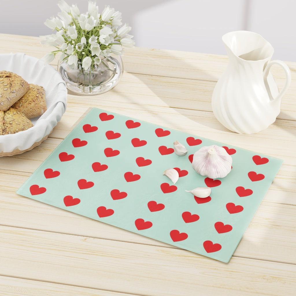 Valentine's Red Hearts Cutting Board