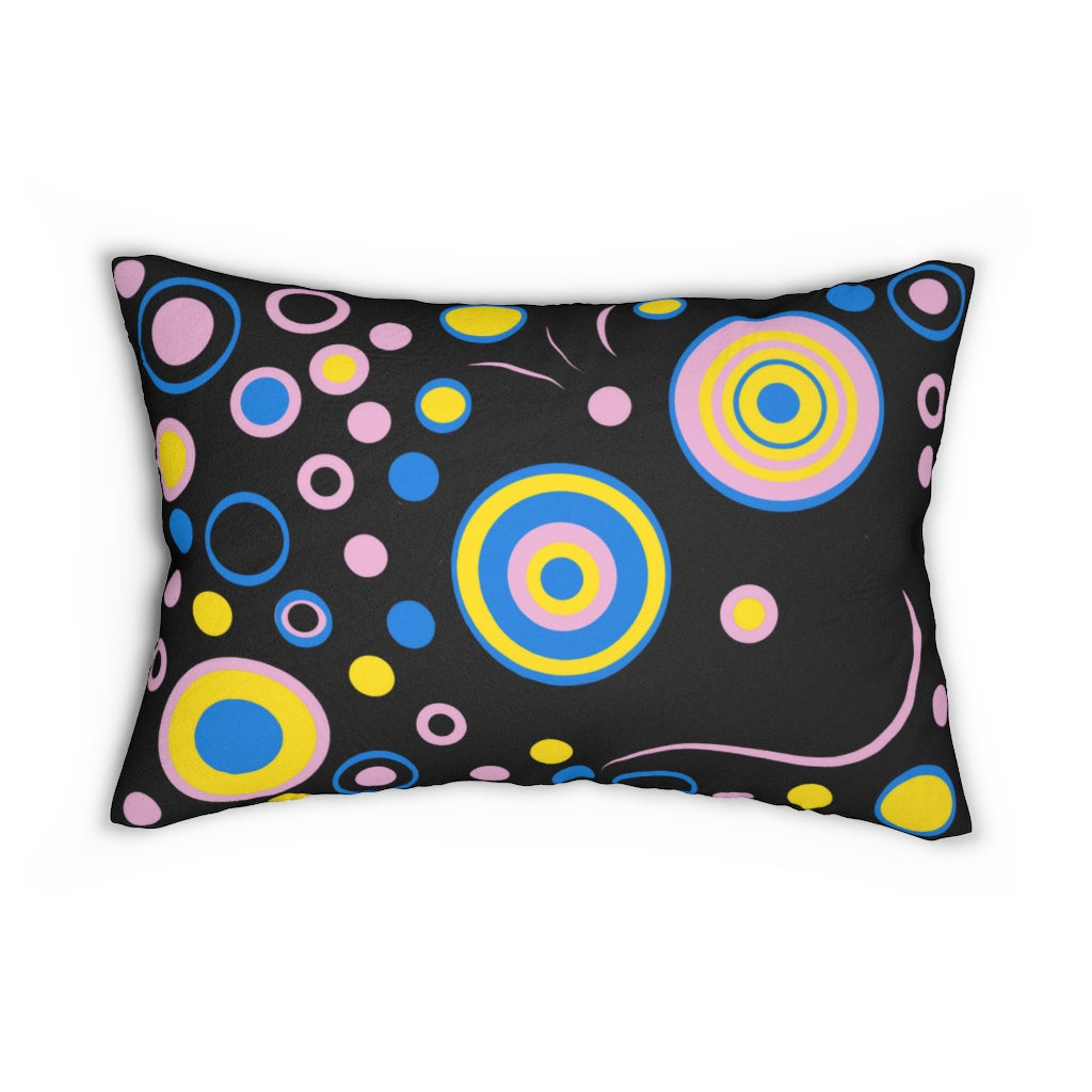 Cutey Pastel Black Spun Polyester Lumbar Pillow - 0