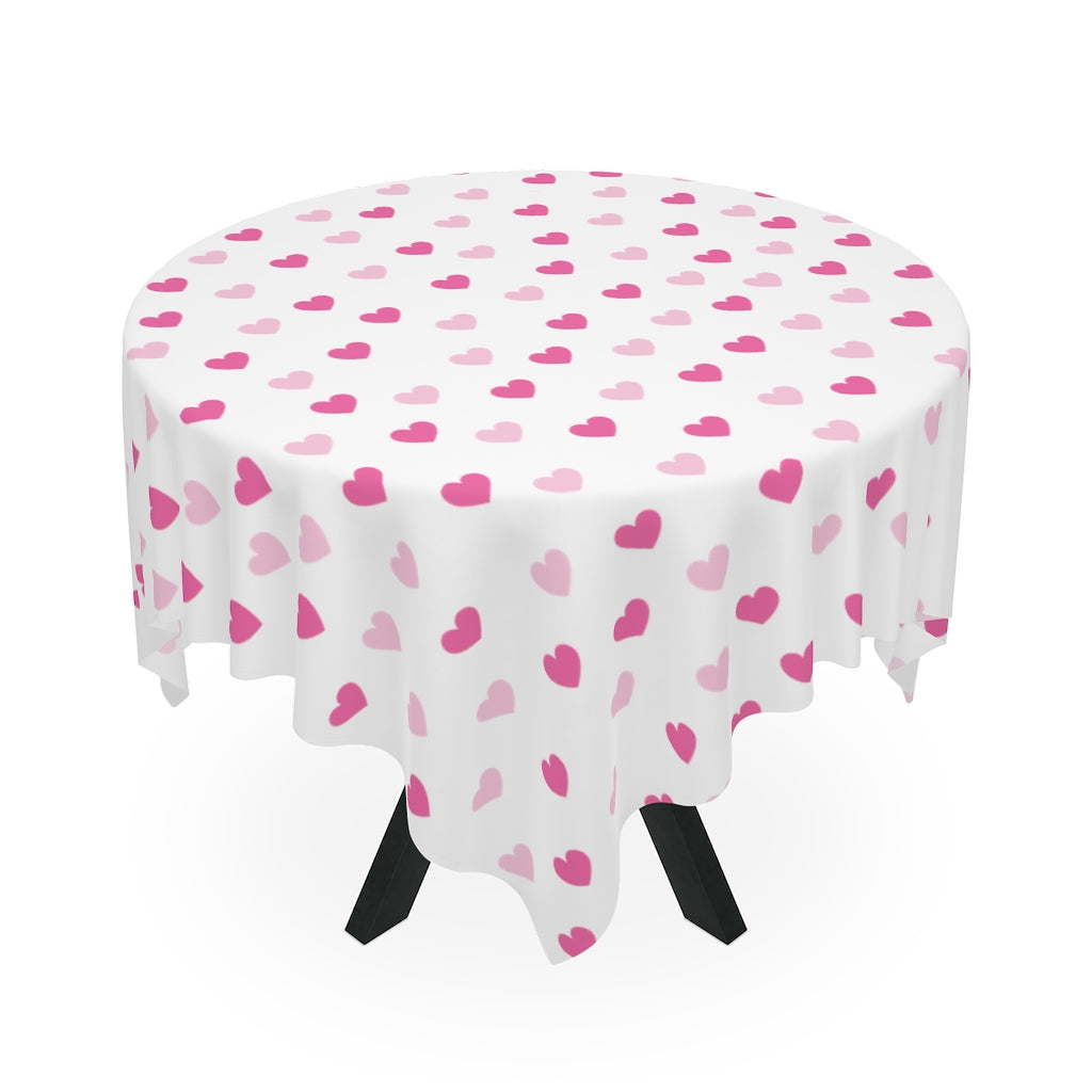 Pink Hearts Table Cloth