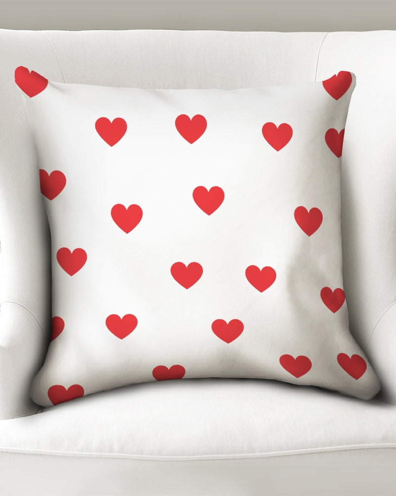 Red Hearts Throw Pillow Case 20"x20"