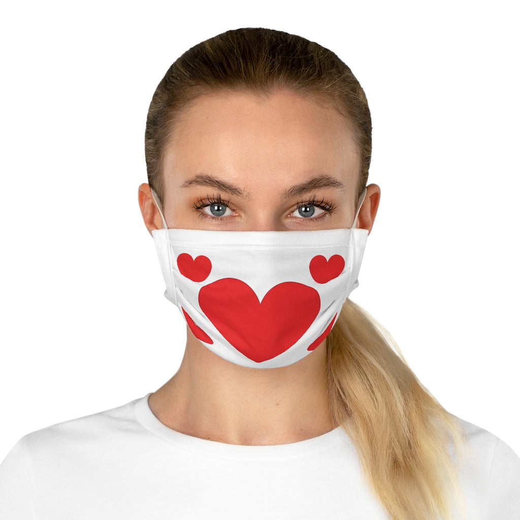 Valentine's Red Hearts Cotton Face Mask