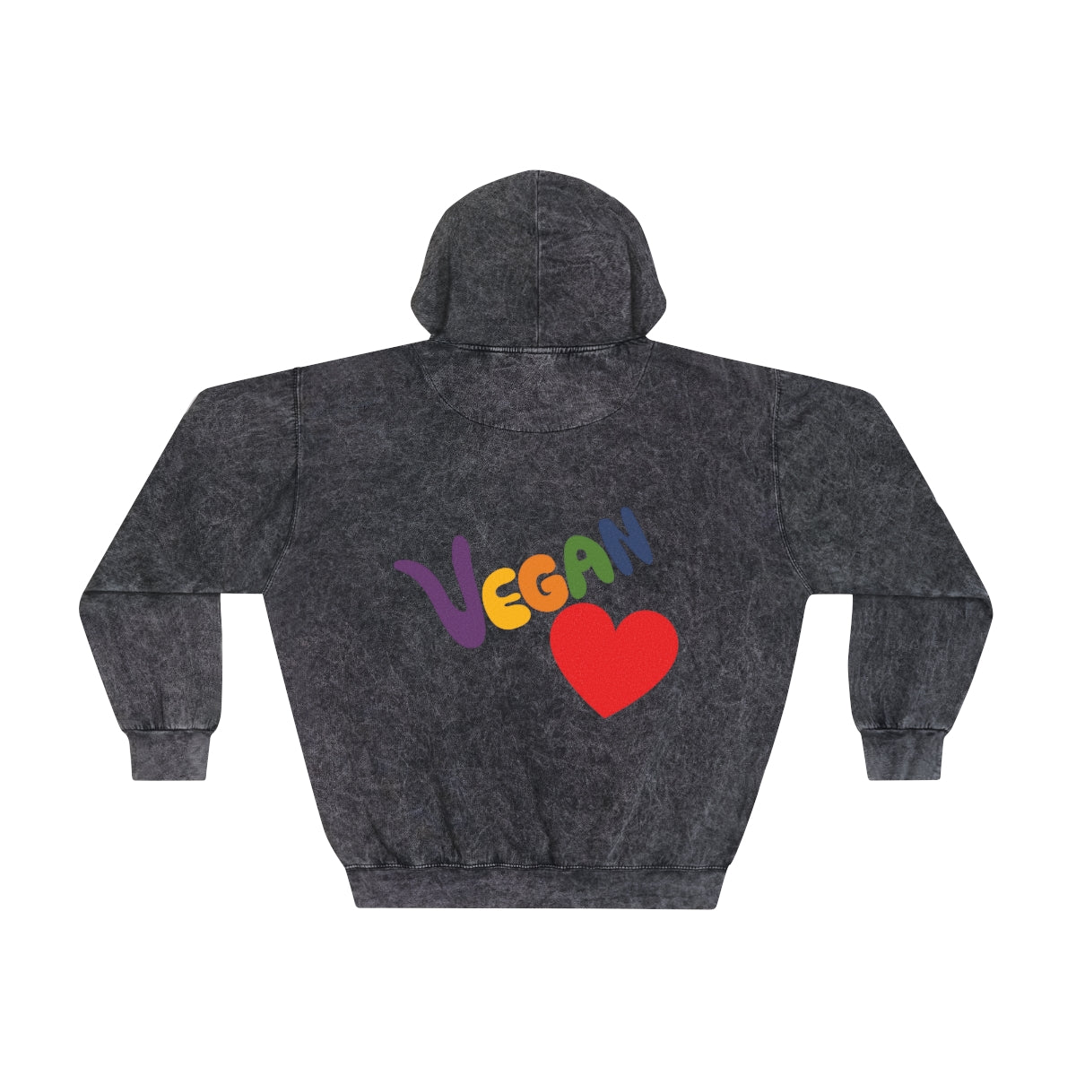 Vegan Heart Mineral Wash Ladies Hoodie