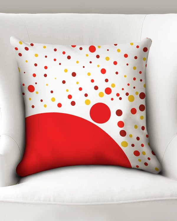 Red and Yellow dot world 18x18 Throw Pillow Case