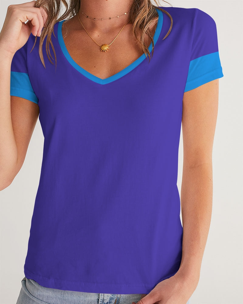 Blue Turqu Ladies V-Neck Tee