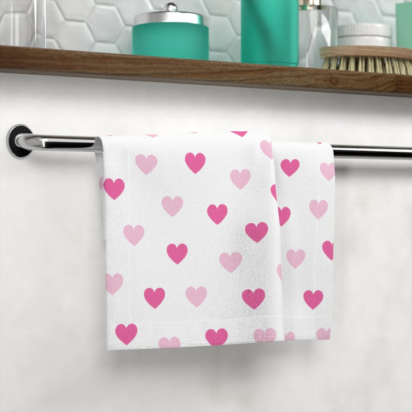 Pink Hearts Face Towel