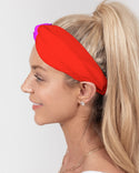 Neon Rainbow Twist Knot Headband Set