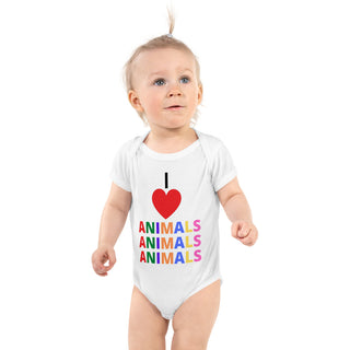 Buy white I LOVE ANIMALS Baby Bodysuit