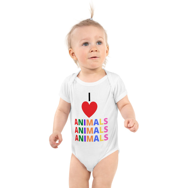 I LOVE ANIMALS Baby Bodysuit