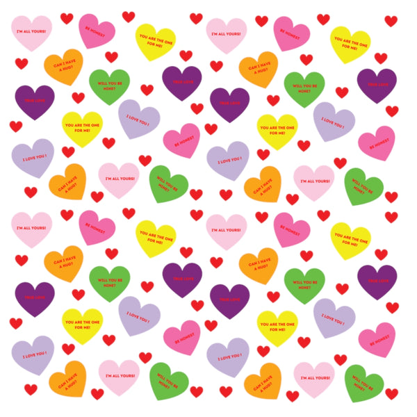 Valentine's Sweet Tart Hearts Queen Microfiber Duvet Cover