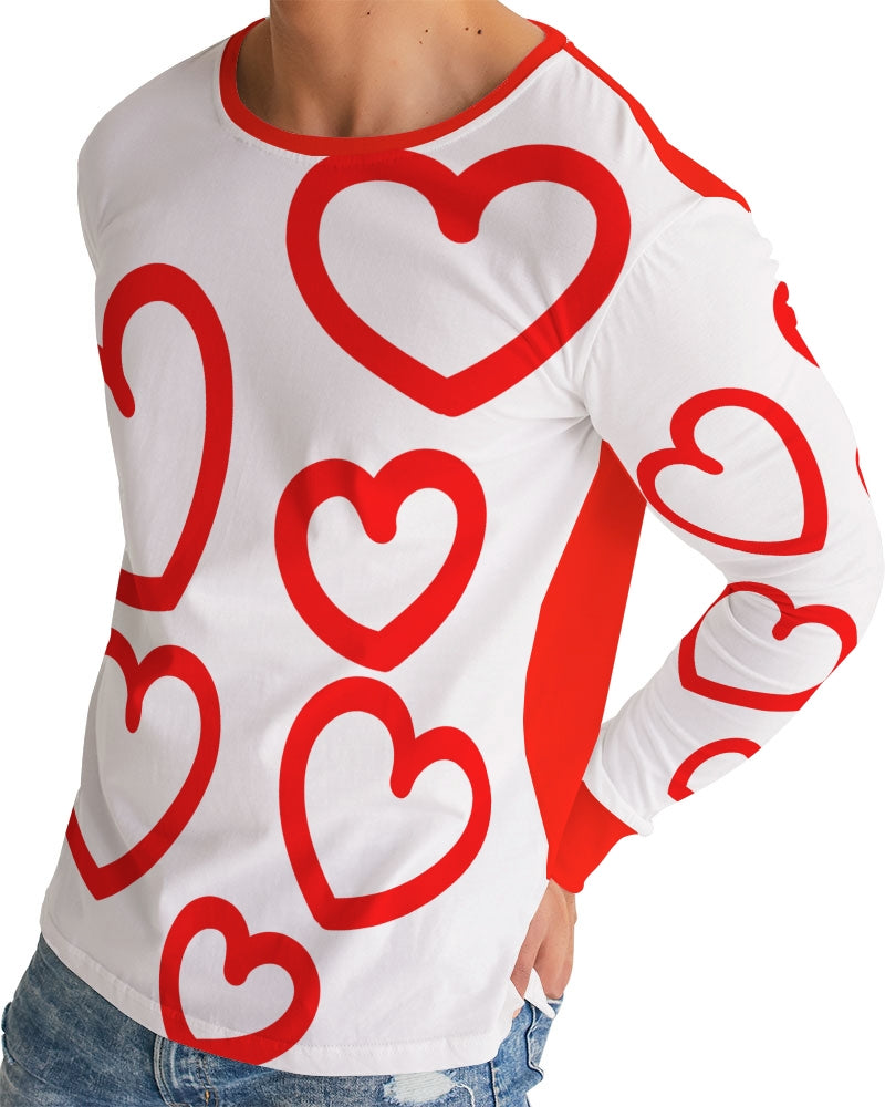 V-DAY Red Hearts Men's Long Sleeve Tee