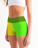 Lemon Lime Ladies Mid-Rise Yoga Shorts