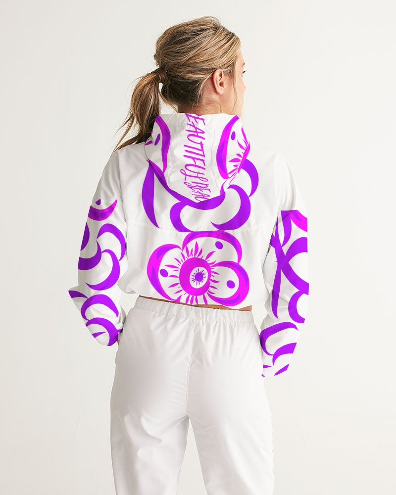 Love Flower Ladies Cropped Windbreaker