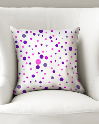 Pink and Purple Dot World 16x16 Throw Pillow Case