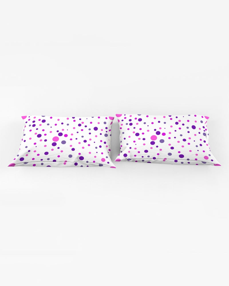 Pink and Purple Dot World Queen Pillow Case