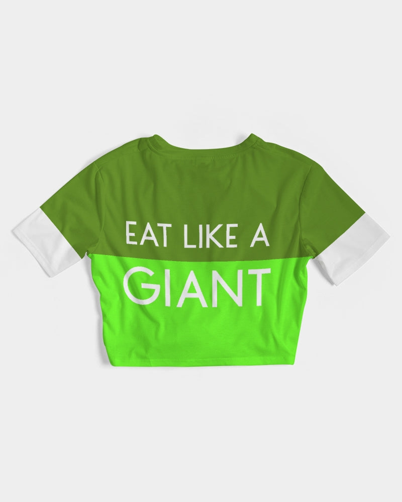 Eat Like A Giant Ladies Twist Front Cropped Tee