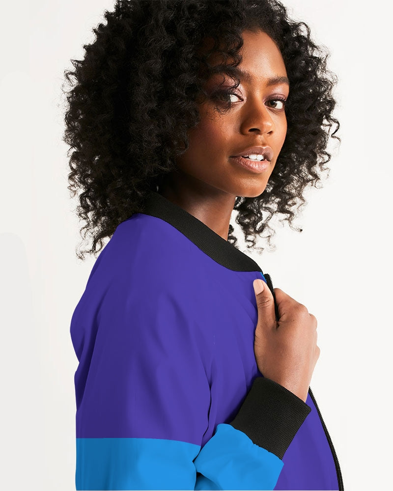 Blue Turqu Ladies Bomber Jacket