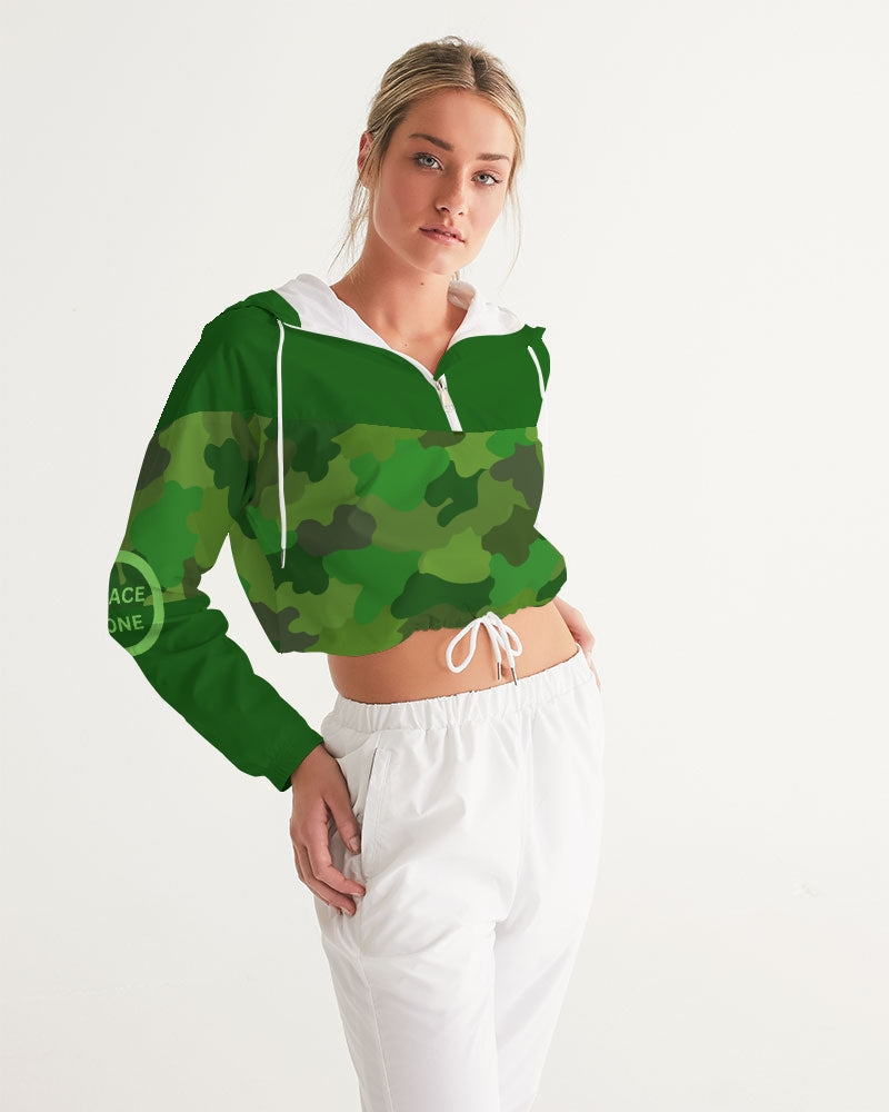 Green Fusion Ladies Cropped Windbreaker