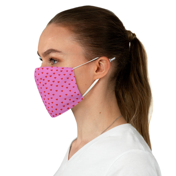 Valentine's Red Hearts Pink Fabric Face Mask