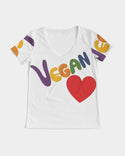 Vegan Heart Ladies V-Neck Tee