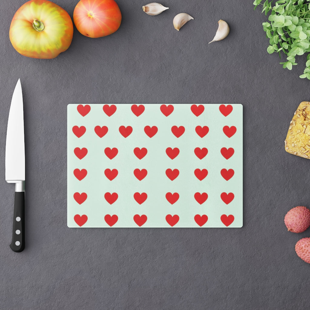 Valentine's Red Hearts Cutting Board