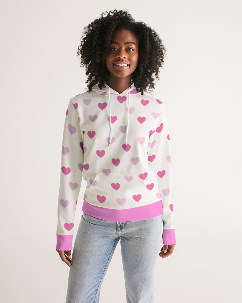 Pink Hearts Ladies Hoodie