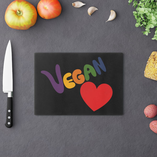 Vegan Heart Black Cutting Board