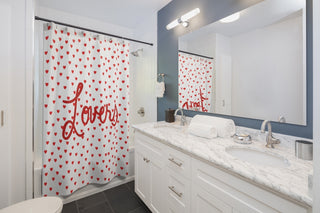 Valentine's Red Hearts Lovers Shower Curtains