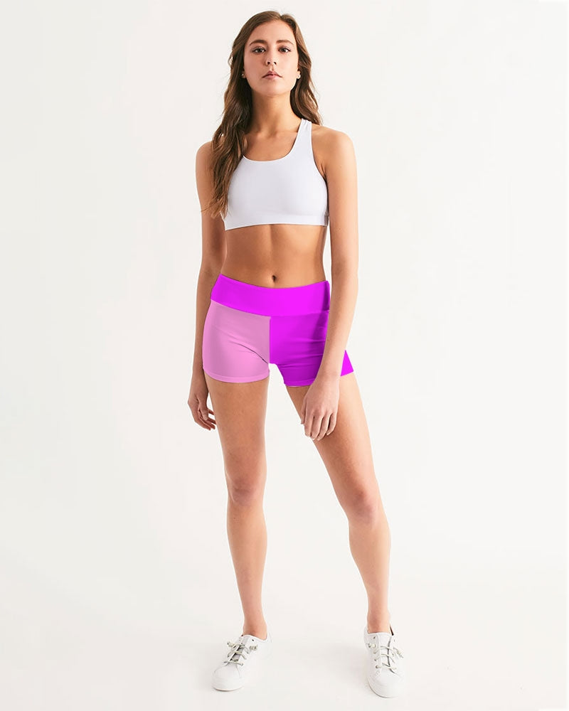 Pink Pink Ladies Mid-Rise Yoga Shorts