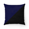 Cavalier Black and Blue Faux Suede Square Pillow