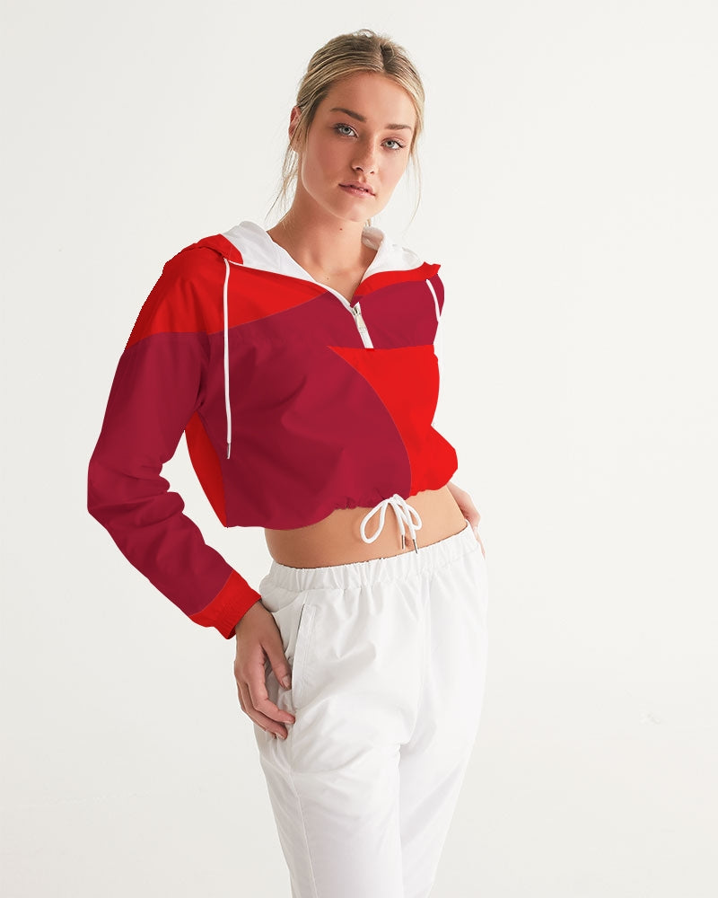 Berry Cherry Ladies Cropped Windbreaker